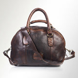 Spaghetti Western Swc124Bbrn Tote Vintage Handmade Drum Dyed Genuine European Cowhide Leather Women Bag Western Handbag Purse