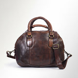 Spaghetti Western Swc124Bbrn Tote Vintage Handmade Drum Dyed Genuine European Cowhide Leather Women Bag Western Handbag Purse