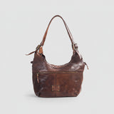 Spaghetti Western Swc125Brn Tote Vintage Handmade Drum Dyed Genuine European Cowhide Leather Women Bag Western Handbag Purse