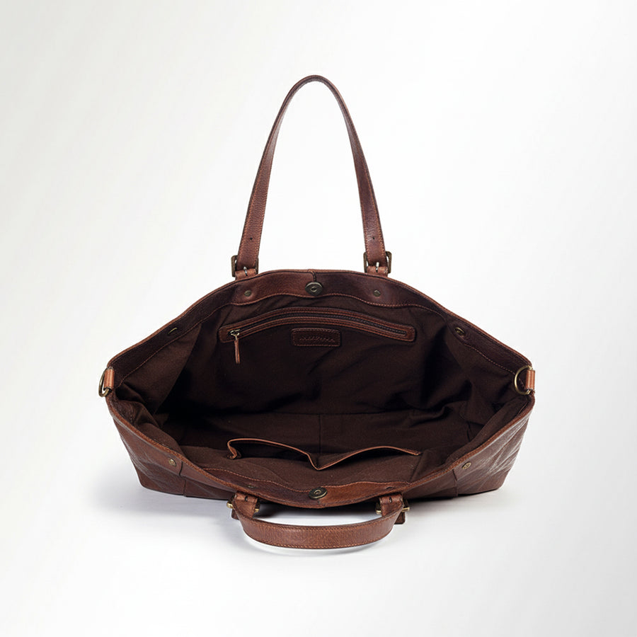 Spaghetti Western Swc126Brn Tote Vintage Handmade Drum Dyed Genuine European Cowhide Leather Women Bag Western Handbag Purse