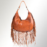 Spaghetti Western Swc127Tan Hobo Vintage Handmade Drum Dyed Genuine European Cowhide Leather Women Bag Western Handbag Purse