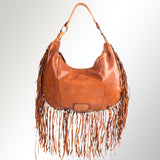 Spaghetti Western Swc127Tan Hobo Vintage Handmade Drum Dyed Genuine European Cowhide Leather Women Bag Western Handbag Purse