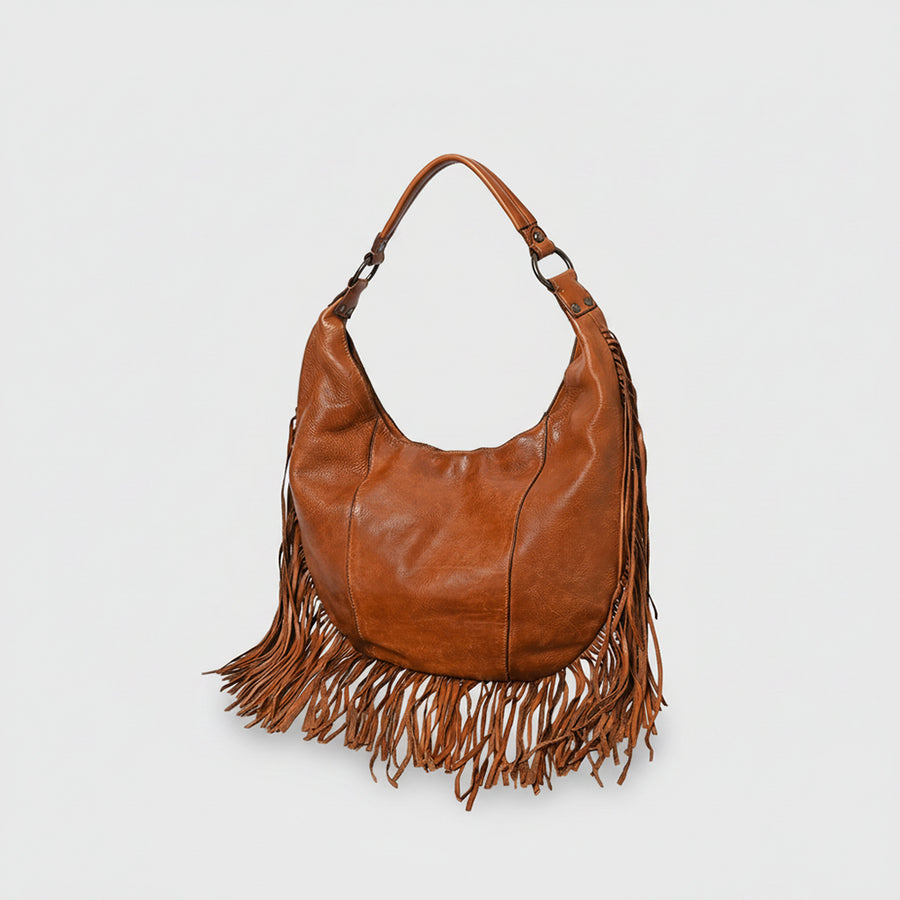 Spaghetti W. Swc127Tan Hobo Vintage Handmade Drum Dyed Genuine by Hilason – Cowboy and equestrian accessories