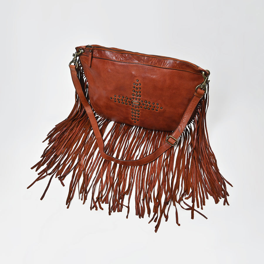 Spaghetti Western Swc128Cg Hobo Vintage Handmade Drum Dyed Genuine European Cowhide Leather Women Bag Western Handbag Purse