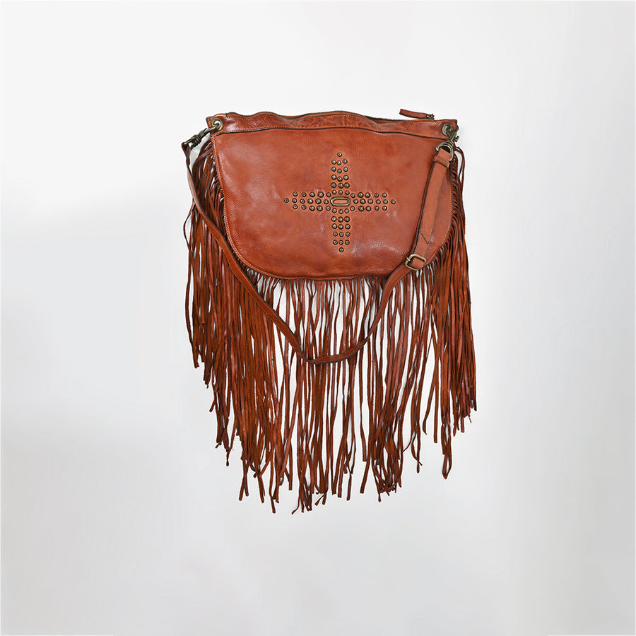 Spaghetti Western Swc128Cg Hobo Vintage Handmade Drum Dyed Genuine European Cowhide Leather Women Bag Western Handbag Purse
