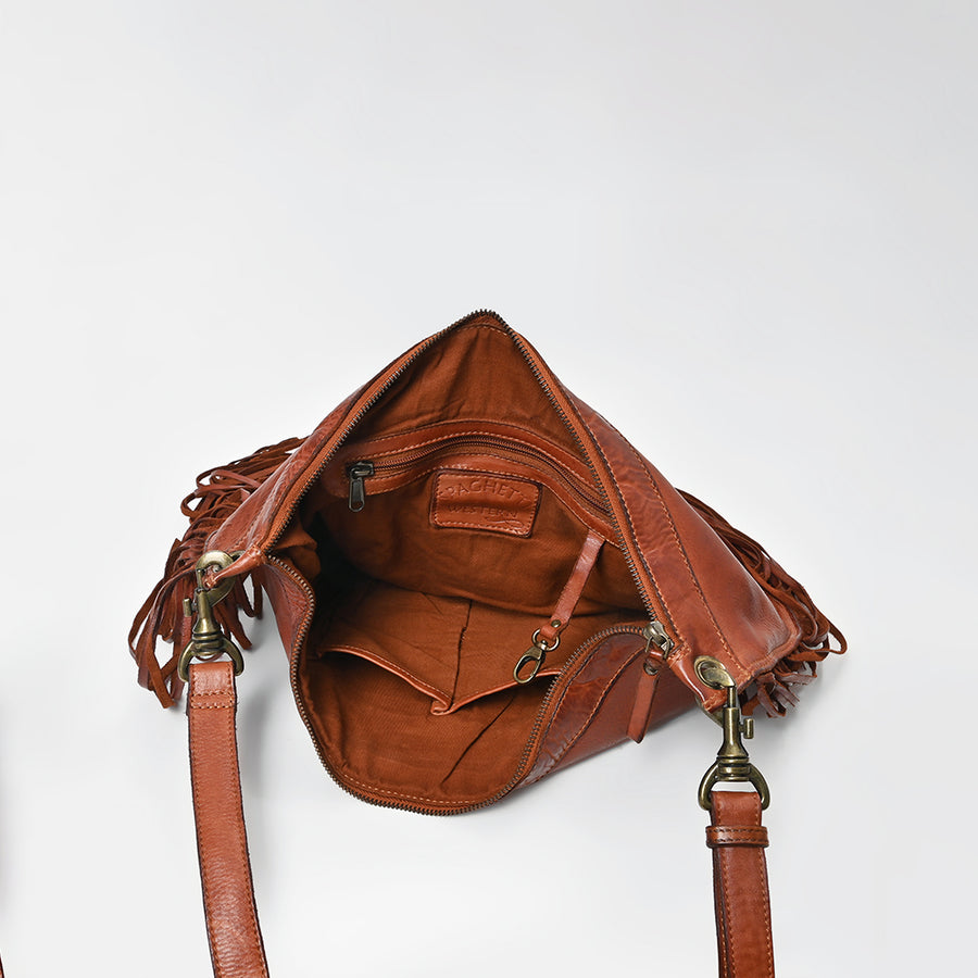 Spaghetti Western Swc128Cg Hobo Vintage Handmade Drum Dyed Genuine European Cowhide Leather Women Bag Western Handbag Purse