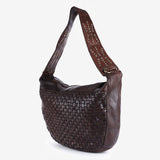 Spaghetti Western Swc129Brn Hobo Vintage Handmade Drum Dyed Genuine European Cowhide Leather Women Bag Western Handbag Purse