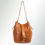 Spaghetti Western Swc132Tan Tote Vintage Handmade Drum Dyed Genuine European Cowhide Leather Women Bag Western Handbag Purse