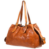 Spaghetti Western Swc132Tan Tote Vintage Handmade Drum Dyed Genuine European Cowhide Leather Women Bag Western Handbag Purse