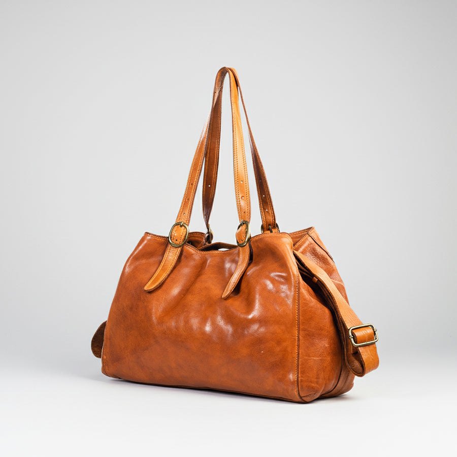 Spaghetti W. Swc132Tan Tote Vintage Handmade Drum Dyed Genuine by Hilason – Cowboy and equestrian accessories