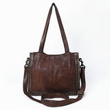 Spaghetti Western Swc133Brn Tote Vintage Handmade Drum Dyed Genuine European Cowhide Leather Women Bag Western Handbag Purse