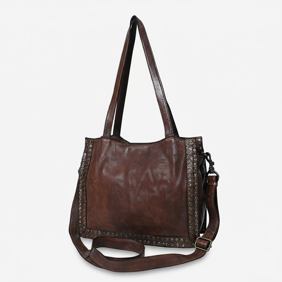 Spaghetti W. Swc133Brn Tote Vintage Handmade Drum Dyed Genuine by Hilason – Cowboy and equestrian accessories