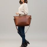 Spaghetti Western Swc135Btan Tote Vintage Handmade Drum Dyed Genuine European Cowhide Leather Women Bag Western Handbag Purse