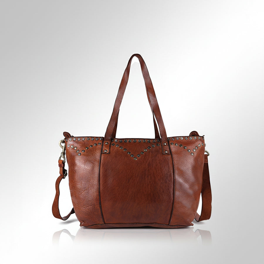 Spaghetti Western Swc135Btan Tote Vintage Handmade Drum Dyed Genuine European Cowhide Leather Women Bag Western Handbag Purse