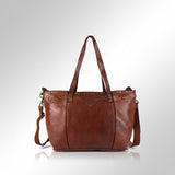 Spaghetti Western Swc135Btan Tote Vintage Handmade Drum Dyed Genuine European Cowhide Leather Women Bag Western Handbag Purse