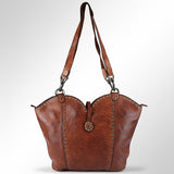 Spaghetti Western Swc136Btan Hobo Vintage Handmade Drum Dyed Genuine European Cowhide Leather Women Bag Western Handbag Purse