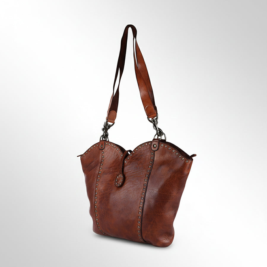 Spaghetti W. Swc136Btan Hobo Vintage Handmade Drum Dyed Genuine by Hilason – Cowboy and equestrian accessories