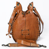 Spaghetti Western Swc137Tan Tote Vintage Handmade Drum Dyed Genuine European Cowhide Leather Women Bag Western Handbag Purse