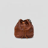 Spaghetti Western Swc138Btan Bucket Vintage Handmade Drum Dyed Genuine European Cowhide Leather Women Bag Western Handbag Purse