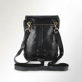 Spaghetti Western Swc139Blk Tote Vintage Handmade Drum Dyed Genuine European Cowhide Leather Women Bag Western Handbag Purse
