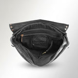 Spaghetti Western Swc139Blk Tote Vintage Handmade Drum Dyed Genuine European Cowhide Leather Women Bag Western Handbag Purse