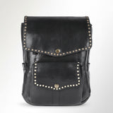 Spaghetti Western Swc139Blk Tote Vintage Handmade Drum Dyed Genuine European Cowhide Leather Women Bag Western Handbag Purse