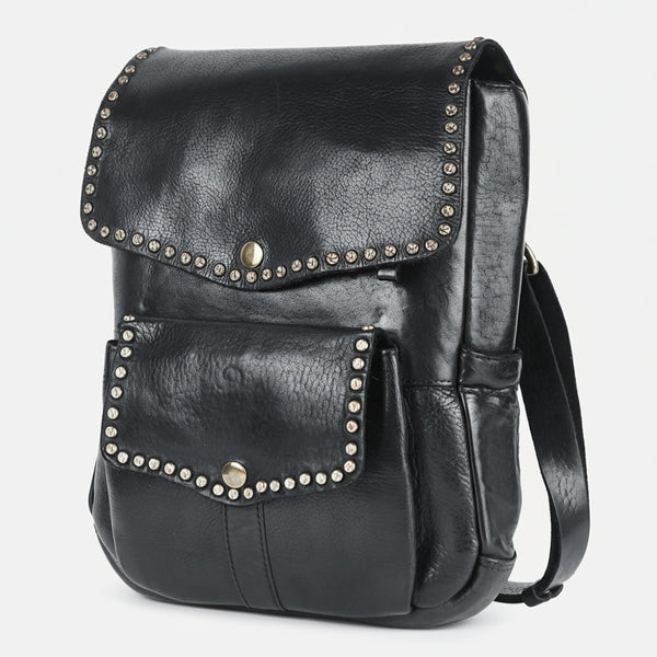 Spaghetti W. Swc139Blk Backpack Vintage Handmade Drum Dyed Genuine by Hilason – Cowboy and equestrian accessories
