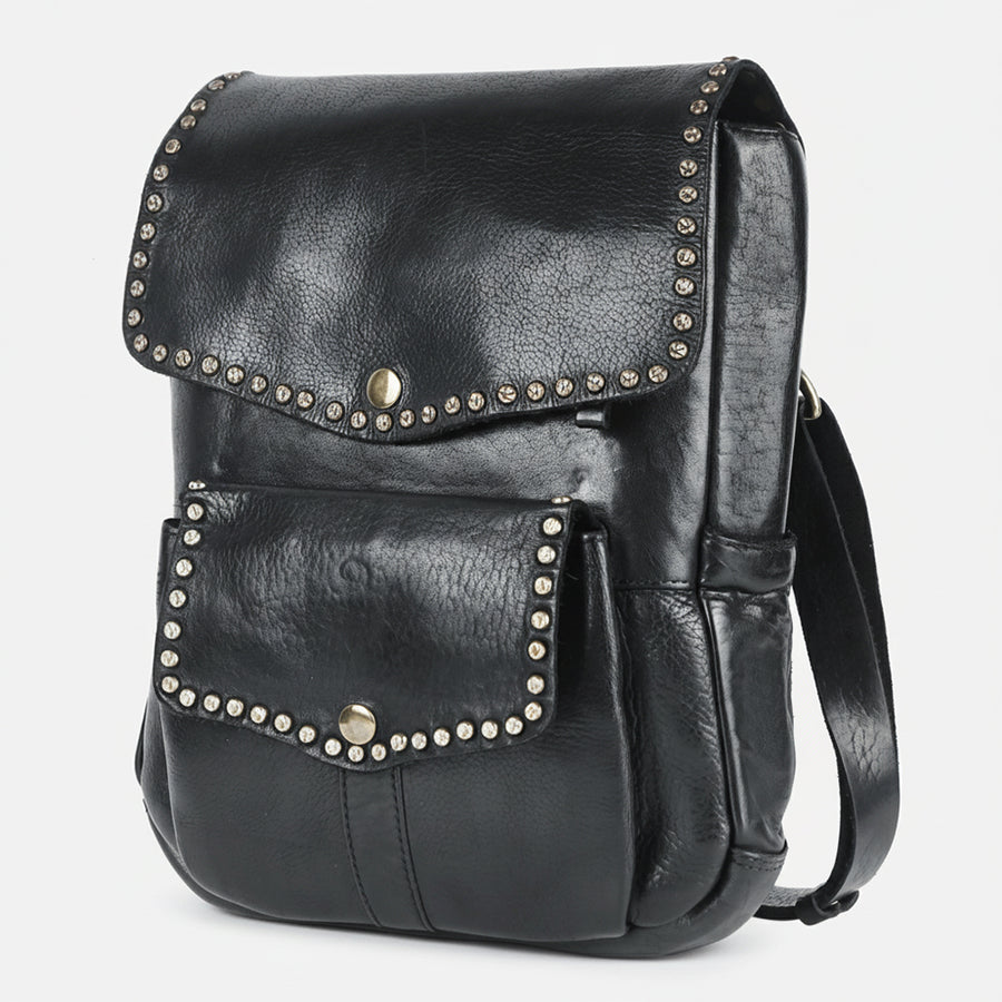 Spaghetti W. Swc139Blk Backpack Vintage Handmade Drum Dyed Genuine by Hilason – Cowboy and equestrian accessories