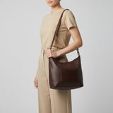 Spaghetti Western Swc140Brn Hobo Vintage Handmade Drum Dyed Genuine European Cowhide Leather Women Bag Western Handbag Purse