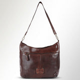 Spaghetti Western Swc140Brn Hobo Vintage Handmade Drum Dyed Genuine European Cowhide Leather Women Bag Western Handbag Purse