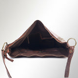 Spaghetti Western Swc142Abrn Hobo Vintage Handmade Drum Dyed Genuine European Cowhide Leather Women Bag Western Handbag Purse