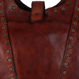 Spaghetti Western Swc144Acg Tote Vintage Handmade Drum Dyed Genuine European Cowhide Leather Women Bag Western Handbag Purse