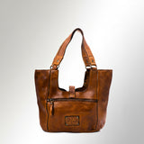 Spaghetti Western Swc144Btan Tote Vintage Handmade Drum Dyed Genuine European Cowhide Leather Women Bag Western Handbag Purse