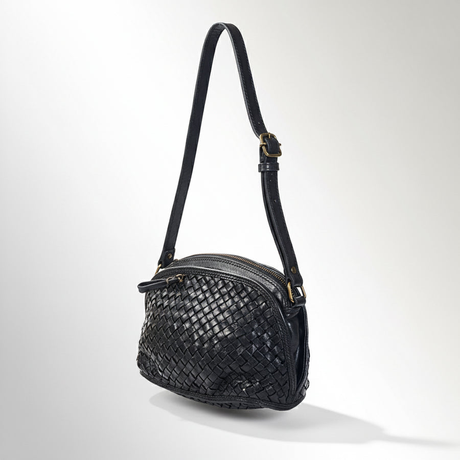Spaghetti W. Swc148Blk Cross Body I Vintage Handmade Drum Dyed Genuine by Hilason – Cowboy and equestrian accessories