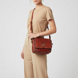 Spaghetti Western Swc149Cg Envelope Vintage Handmade Drum Dyed Genuine European Cowhide Leather Women Bag Western Handbag Purse