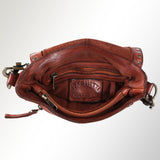 Spaghetti Western Swc149Cg Envelope Vintage Handmade Drum Dyed Genuine European Cowhide Leather Women Bag Western Handbag Purse