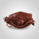 Spaghetti Western Swc149Cg Envelope Vintage Handmade Drum Dyed Genuine European Cowhide Leather Women Bag Western Handbag Purse