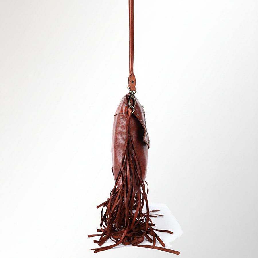 Spaghetti Western Swc150Cg  Messenger Vintage Handmade Drum Dyed Genuine European Cowhide Leather Women Bag Western Handbag Purse