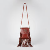 Spaghetti Western Swc150Cg  Messenger Vintage Handmade Drum Dyed Genuine European Cowhide Leather Women Bag Western Handbag Purse