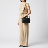 Spaghetti Western Swc151Blk Envelope Vintage Handmade Drum Dyed Genuine European Cowhide Leather Women Bag Western Handbag Purse