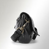 Spaghetti Western Swc151Blk Envelope Vintage Handmade Drum Dyed Genuine European Cowhide Leather Women Bag Western Handbag Purse