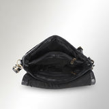 Spaghetti Western Swc151Blk Envelope Vintage Handmade Drum Dyed Genuine European Cowhide Leather Women Bag Western Handbag Purse