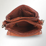 Spaghetti Western Swc153Cg Envelope Vintage Handmade Drum Dyed Genuine European Cowhide Leather Women Bag Western Handbag Purse