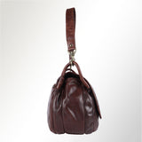 Spaghetti Western Swc156Brn Cross Body I Vintage Handmade Drum Dyed Genuine European Cowhide Leather Women Bag Western Handbag Purse