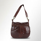 Spaghetti Western Swc156Brn Cross Body I Vintage Handmade Drum Dyed Genuine European Cowhide Leather Women Bag Western Handbag Purse