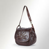 Spaghetti Western Swc156Brn Cross Body I Vintage Handmade Drum Dyed Genuine European Cowhide Leather Women Bag Western Handbag Purse