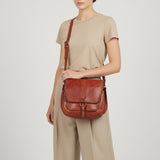 Spaghetti Western Swc157Bcg Cross Body I Vintage Handmade Drum Dyed Genuine European Cowhide Leather Women Bag Western Handbag Purse