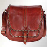 Spaghetti Western Swc157Acg Cross Body I Vintage Handmade Drum Dyed Genuine European Cowhide Leather Women Bag Western Handbag Purse