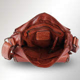 Spaghetti Western Swc157Bcg Cross Body I Vintage Handmade Drum Dyed Genuine European Cowhide Leather Women Bag Western Handbag Purse