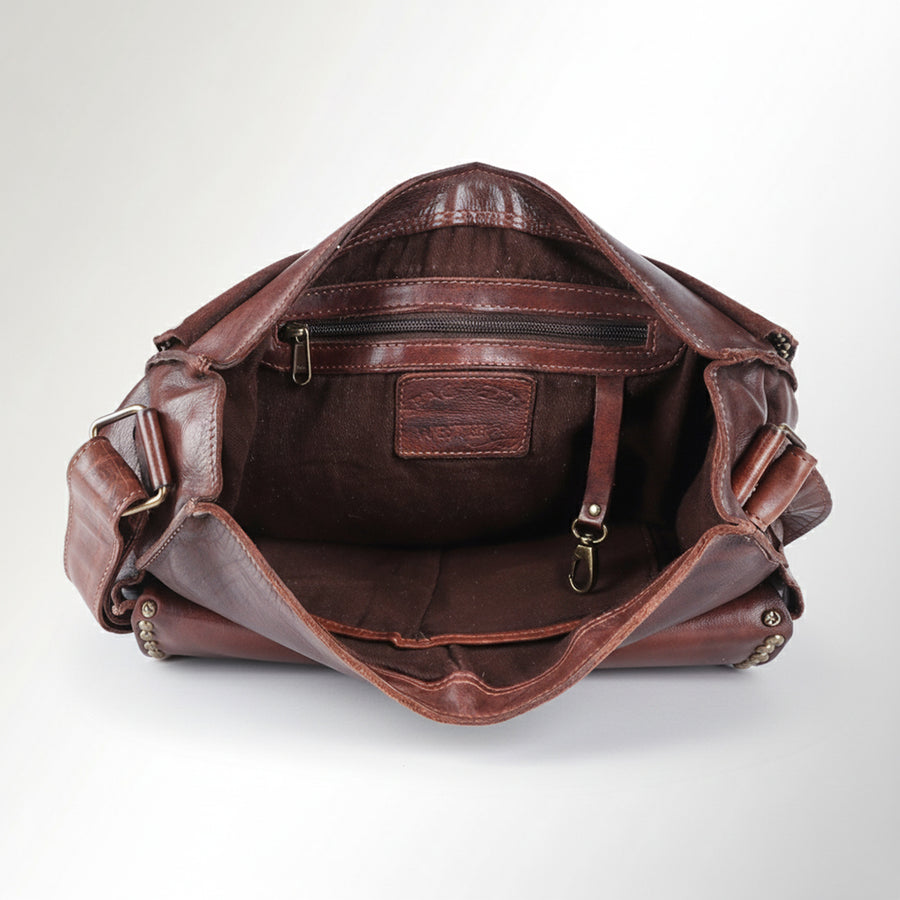 Spaghetti Western Swc157Acg Cross Body I Vintage Handmade Drum Dyed Genuine European Cowhide Leather Women Bag Western Handbag Purse